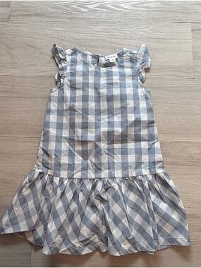Miles the Label Blue and White Gingham Ruffle Dress